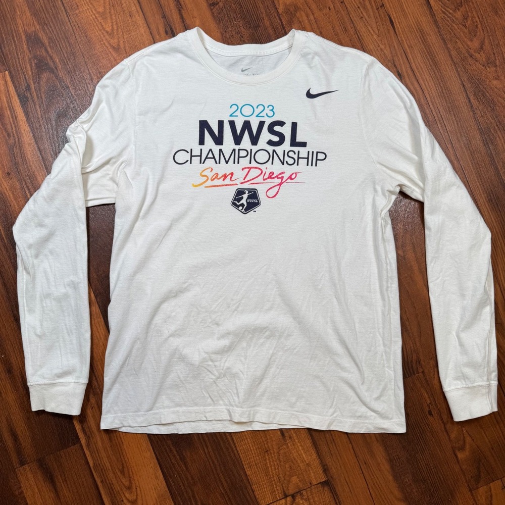 Nike 2023 NWSL Championship San Diego Long Sleeve Graphic Tee White Large